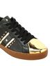 Michael Kors 100% Leather 100% Rubber 100% Metallic Fiber Black Gold Sneakers Size 8 - photo 3