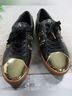 Michael Kors 100% Leather 100% Rubber 100% Metallic Fiber Black Gold Sneakers Size 8 - photo 7