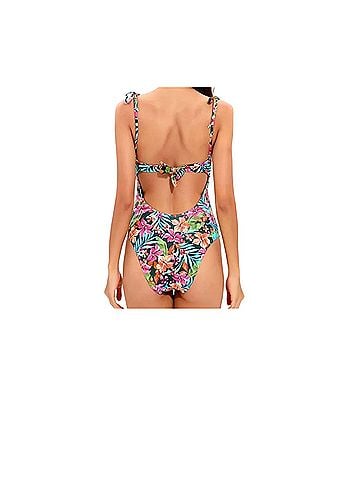 Lucky Brand Floral Tie Shoulder One Piece One Piece Swimsuit (view 2)