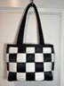 Harveys Checkered-gingham Black White Leather Tote One size - photo 3