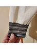 CAbi Stripes White Black Orange Gray Yellow Pullover Sweater Size L - photo 8