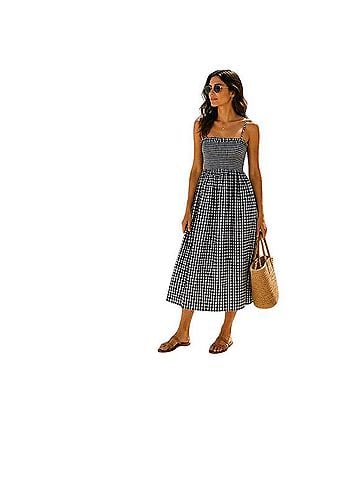 J.Crew Gingham Smocked Cotton Cottagecore Casual Dress (view 1)