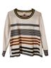 CAbi Stripes White Black Orange Gray Yellow Pullover Sweater Size L - photo 1