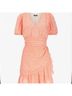 Express 100% Polyester Polka Dots Orange White Cocktail Dress Size S - photo 8