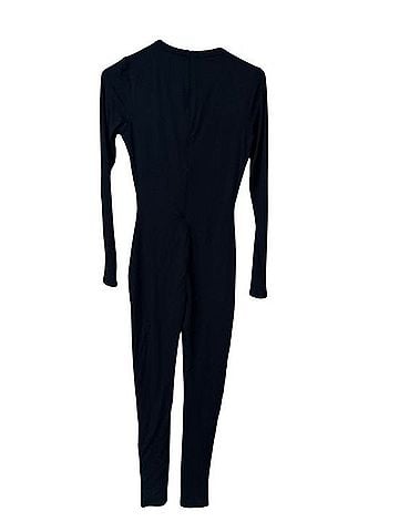 Naked Wardrobe Black Long-Sleeve Fitted Jumpsuit Dress Pants (view 2)