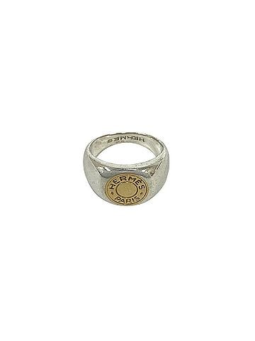 Hermès HERMES Hermes Sellier Ring, Sterling Silver 925, 18K Yellow Gold, Accessory, Silver, 26870 (view 1)