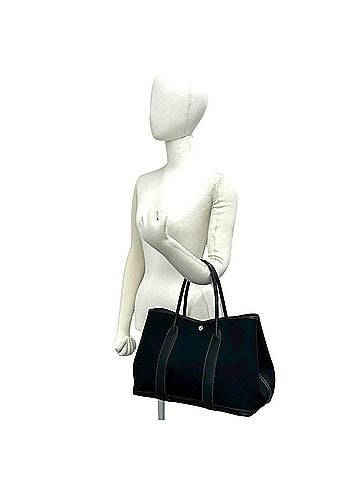 Hermès HERMES Garden Party PM Toile Officier Buffle Leather Tote Bag Handbag Black 19785 (view 2)