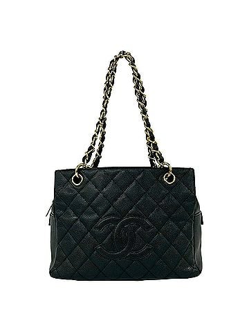 Chanel CHANEL PTT Matelassé Coco Mark Caviar Skin Leather Semi Shoulder Bag Tote Black 30016 (view 1)