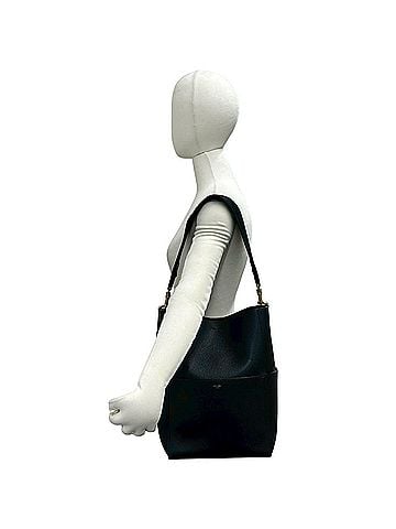 Céline CELINE Celine Sangle Bucket Logo Leather Semi-One Shoulder Bag Tote Black Women's 32414 (view 2)
