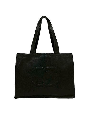 Chanel CHANEL Coco Mark Caviar Skin Leather Tote Bag Semi Shoulder Black 22108 (view 1)
