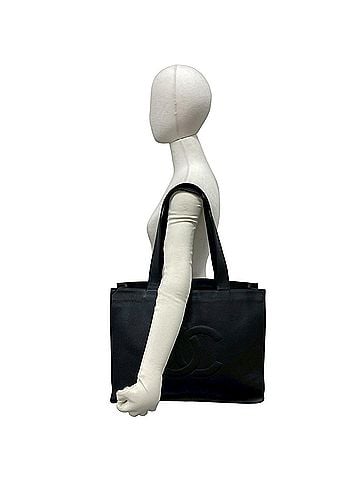 Chanel CHANEL Coco Mark Caviar Skin Leather Tote Bag Semi Shoulder Black 22108 (view 2)
