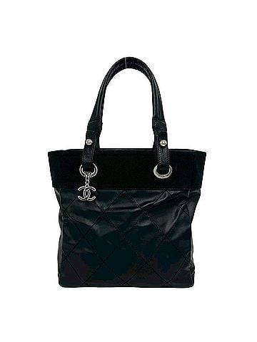 Chanel CHANEL Paris Biarritz PM Leather Tote Bag Semi-Shoulder Black 38987 (view 1)