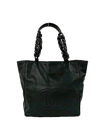 Chanel CHANEL Coco Mark Lambskin Leather Genuine Plastic Chain Handbag Black 46014 (view 1)