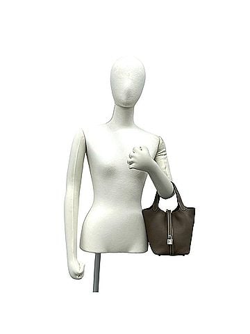 Hermès HERMES Picotin Lock PM Taurillon Clemence Leather Handbag, Etoupe, 43996 (view 2)