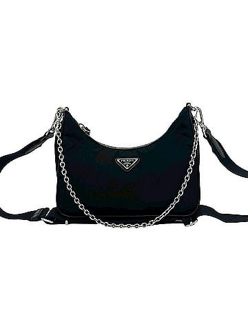 Prada PRADA Triangle Logo Plate Hardware Nylon Leather 2-way Shoulder Bag Sacoche Pouch Black 75022 (view 1)