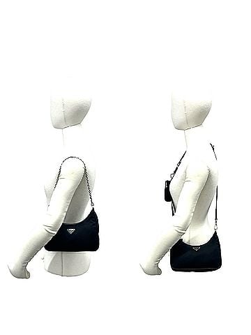 Prada PRADA Triangle Logo Plate Hardware Nylon Leather 2-way Shoulder Bag Sacoche Pouch Black 75022 (view 2)