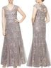 Alex Evenings 100% Polyester Print Tan Multi Color Cocktail Dress Size 16 - photo 3