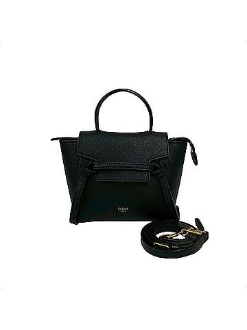 Céline CELINE Belt Bag, Pico Leather, Genuine 2-way Mini Handbag/Shoulder Bag/Pouch, Black, 104-7 (view 1)