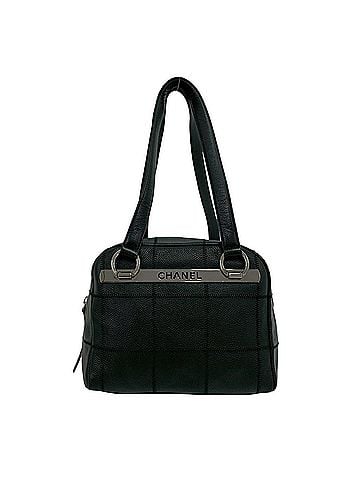 Chanel CHANEL Chocolate Bar Caviar Skin Leather Handbag Semi-Shoulder Bag Black 85-10 (view 1)