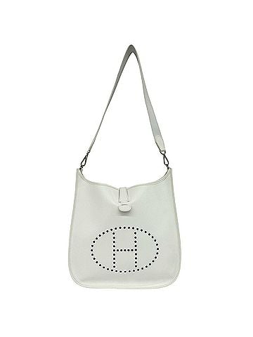 Hermès HERMES Evelyne GM Veau Epsom Perforated Leather Shoulder Bag Pochette White 35706 (view 1)