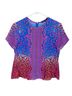 Nanette Lepore 100% Silk Floral Graphic Ombre Paisley Tropical Blue Pink Orange Blouse Size 4 - photo 1