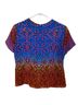 Nanette Lepore 100% Silk Floral Graphic Ombre Paisley Tropical Blue Pink Orange Blouse Size 4 - photo 2