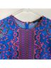 Nanette Lepore 100% Silk Floral Graphic Ombre Paisley Tropical Blue Pink Orange Blouse Size 4 - photo 6