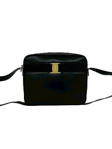 Salvatore Ferragamo Salvatore Ferragamo Vara Ribbon Hardware Leather Shoulder Bag Pouch Black 48678 (view 1)