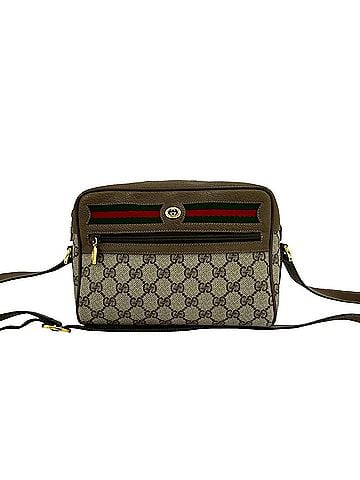 Gucci GUCCI Vintage Sherry Line GG Logo Leather Shoulder Bag/Pochette, Brown, 76-10 (view 1)