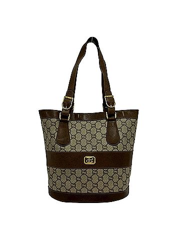 Gucci GUCCI Vintage Gucci Plus Tote Bag/Handbag, Brown, with Old Gucci/Gucci Pattern Logo Hardware. (Item No. 08904) (view 1)