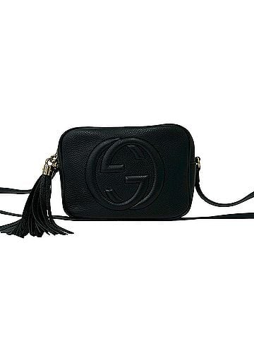 Gucci GUCCI Soho Interlocking G Leather Tassel Mini Shoulder Bag Pouch Black 22961 (view 1)
