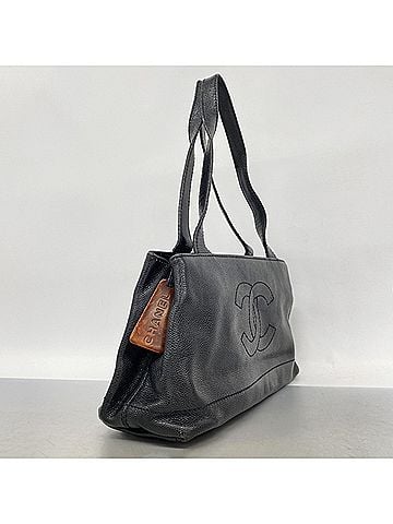 Chanel Chanel handbag, caviar leather, black, women's. (view 2)
