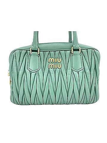 Miu Miu Miu Miu Miu Leather Matelassé Arcadi Handbag Green (view 1)