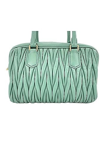 Miu Miu Miu Miu Miu Leather Matelassé Arcadi Handbag Green (view 2)