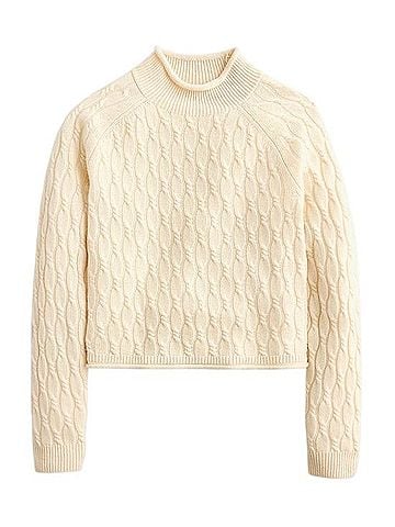 J. Crew x Dauphinette Cashmere shrunken cable-knit Rollneck sweater Cashmere Pullover Sweater (view 1)