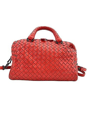 Bottega Veneta BOTTEGA VENETA Leather Intrecciato Handbag, Red (view 2)