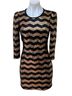 Bebe Chevron-herringbone Black Gold Cocktail Dress Size XS - photo 1