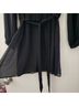 Express 100% Polyester Solid Black Casual Dress Size L - photo 5