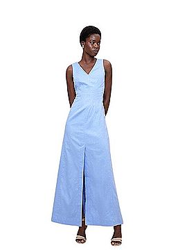 banana republic blue maxi dress Linen Scoop-Neck Maxi Dress