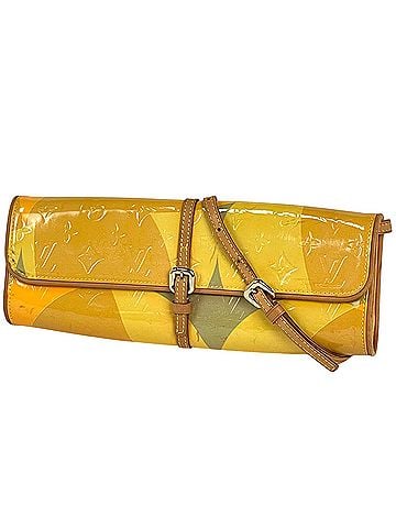 Louis Vuitton Louis Vuitton Pochette Fleur Shoulder Bag, Monogram Vernis, Yellow, M91117, Women's (view 1)