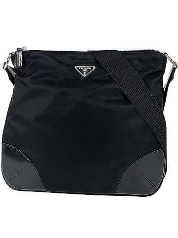 Prada Prada PRADA Logo Plate Shoulder Bag Nylon Nero (Black) Women's (view 1)