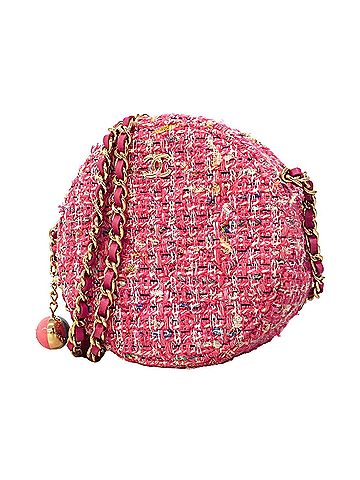 Chanel Chanel Matelassé Chain Shoulder Bag, Tweed, Pink Champagne, Women's (view 1)