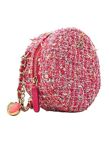 Chanel Chanel Matelassé Chain Shoulder Bag, Tweed, Pink Champagne, Women's (view 2)