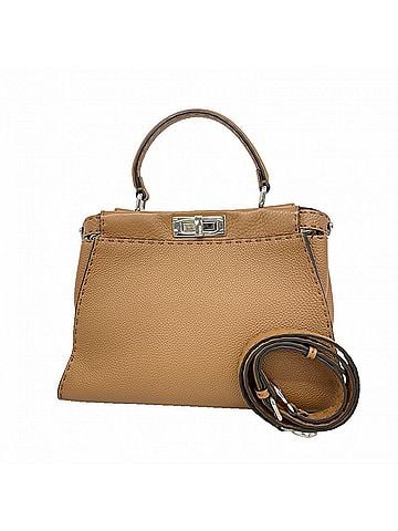 Fendi Fendi Selleria Peekaboo Leather Handbag, Brown, 2-way Bag for Women (view 1)