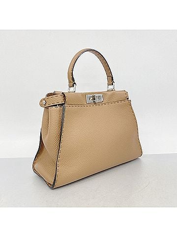 Fendi Fendi Selleria Peekaboo Leather Handbag, Brown, 2-way Bag for Women (view 2)