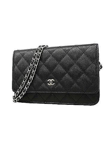 Chanel Chanel Matelassé Chain Shoulder Wallet, Caviar Leather, Black, Women's (view 1)