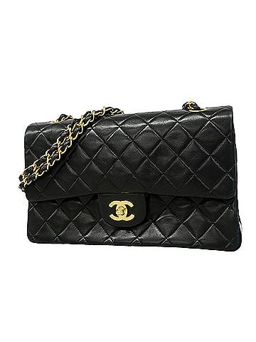 Chanel Chanel Matelassé Shoulder Bag, Double Flap, Chain, Lambskin, Black, Women's (view 1)