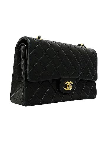 Chanel Chanel Matelassé Shoulder Bag, Double Flap, Chain, Lambskin, Black, Women's (view 2)