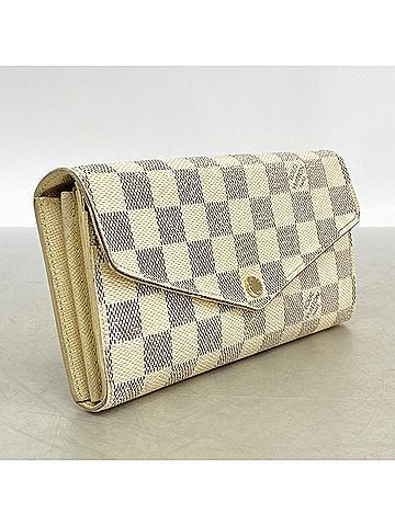 Louis Vuitton Louis Vuitton Damier Azur Portefeuille Sarah Long Wallet N63208 White Women's (view 2)