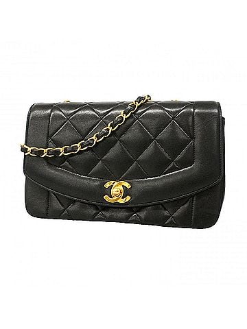 Chanel Chanel Diana Chain Shoulder Bag, Lambskin, Black, Women's (view 1)